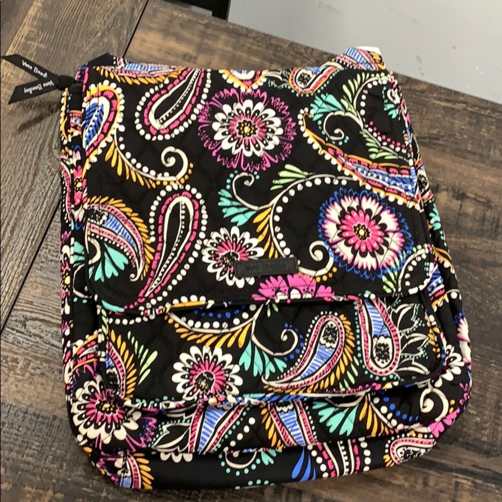 Vera Bradley Black Paisley Quilted Crossbody Bag